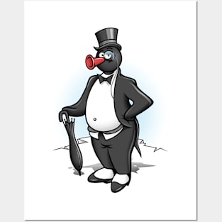 penguin with tuxedo Posters and Art